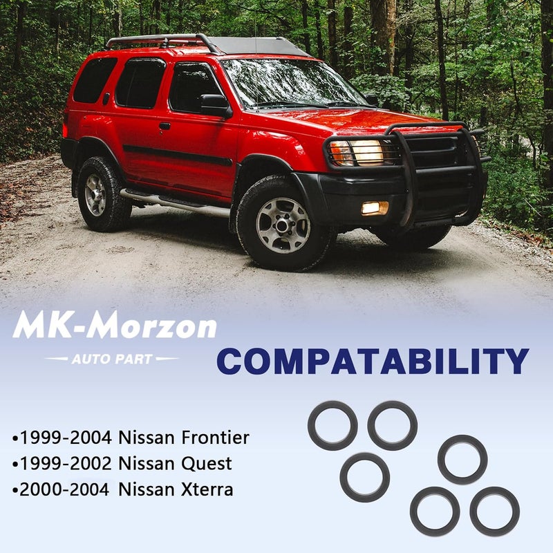 MK-Morzon Lower Fuel Injector Seal O-Ring Kit Compatible with 1999-2004 Nissan Frontier Quest Xterra Injector Lower Insulator Replaces# 16636-0B010 (6Pcs) - Image 3